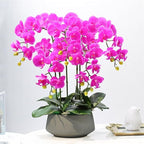 Decor Artificial Flowers with Vase Artificial Orchid with Vase Fake Flower Phalaenopsis Faux Plants for Home Decor Living Room Decoration 60cm Faux Flowers Arrangements Ornaments,Purple