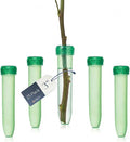 Royal Imports Floral Water Tubes with Caps – 3" Green Plastic Flower Vials for Single Stem Roses, Buds, Bouquets – Standard Style, 1/2" Opening – 25 Pack