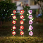 Set of 3 Solar Garden Lights,22.6'' H Flowers Decorative Garden Stakes,Waterproof Metal Spring Yard Art Decor,Solar Stake Lights for Outside,Lawn,Yard,Patio