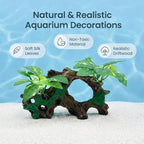 Aquarium Decorations Cave Silk Aquarium Plants Betta Fish Tank Decor Ornament, Soft & Safe Fish Tank Accessories, Goldfish Bowl Decor Artificial Driftwood