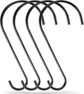 Dreecy 12-Inch Tree Branch Hooks, 4 Pack Extra Large S Hooks for Hanging Plants, Heavy Duty Bird Feeder Hook for Hanging Plants, Black Bird Feeder Hangers for Outside, Lanterns and Ornaments