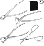 SPEEDWOX 4 Pcs Bonsai Tool Set Heavy Duty Bonsai Tree Kit bonsai pot Concave Cutter,Knob Cutter,Trunk Splitter,Bonsai Scissors Steel Ashinaga Scissors with a storage pouch for live horsetail plants