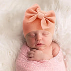 BQUBO Newborn Baby Girls Hats Mittens Set Hospital Hat Beanie Infant Bow Hats Baby Cotton Gloves for 0-6 Months