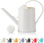 Plastic Watering Can for Indoor Plants Outdoor Garden Flowers - House Plant Watering Can with Sprinkler Head (1/2 Gallon, White)