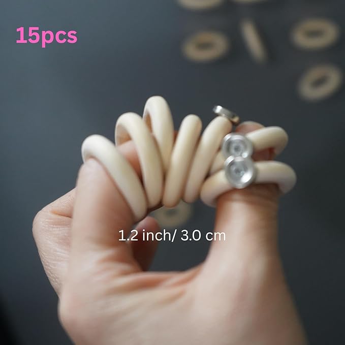 15-Pack Magnetic Air Plant Holders, Breathable Wire Tillandsia Hangers for Fridge & Metal Wall, Modern Miniature Plant Display Rings for DIY Fairy Gardens and Home Decor (1.2 Inch)