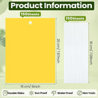 Qualirey 150 Pcs 6x8 Inch Yellow Sticky Traps for Gnats, Dual-Sided Sticky Gnat Traps for Indoor Outdoor Plants, Pest Control for Fungus Gnats, Fruit Flies, Whiteflies – Bulk Pack with Twist Ties