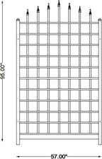 Dura-Trel Winchester 57 x 95 Inch PVC Vinyl Outdoor Garden Patio Trellis, with Wall Mounting Screws, Mocha