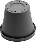 Bloem Terra 4" Diameter Round Charcoal Resin Planter Pot with Pre-Drilled Drainage Holes for Indoor and Outdoor Gardening