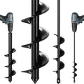 Gbekery Auger Drill Bit for Planting 2 Pack,1.6x16 inch&3.5x16 inch,Auger Drill Bit Suitable for 3/8'' Hex Drill Driver,Garden Spiral Hole and Planter for Bulbs,Fence Posts,and Umbrella Holes