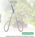 M METERXITY Bonsai Tool - 8.3 Inch Stainless Steel Bonsai Scissor, Bonsai Tree Plants Modeling Tools, Applying to Grow Room/Trimming Plants/Pruning Shears (210mm, Silver)