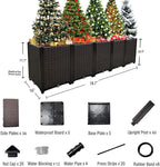 Large Planters for Outdoor Plants Raised Garden Bed Kit Rectangular Elevated Plastic Garden Boxes for Gardening Vegetables Flowers in Backyard Patio Balcony