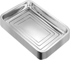RooTrimmer Stainless Steel Plant Trays, 5 Pack Multi-Purpose Tray for Indoor Outdoor Plants, Seed Starting Tray for Potted Plants(11.6 inch×15.2 inch, 1.45" Height, 5-Pack)