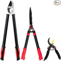 YRTSH Loppers Hedge Shears & Pruners Combo Set 3-Piece Hedge Clippers, Heavy Duty Tree & Shrub Care Kit for Yard, Lawn & Garden, Professional Branch Cutter Tree Trimmer for Indoor & Outdoor Gardening