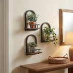 Amaoot Floating Shelves Set for 3, Wall Planters for Indoor Plants, Hanging Shelves Wall Shelf Plant Holder for Living Room Decor, Bathroom, Bedroom, Kitchen, Office