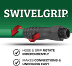 Flexzilla Colors SwivelGrip Garden Hose 5/8 in. x 100 ft., Lightweight All-Weather Water Hose, Durable and Flexible, Leak-Free Connections, Forest Green
