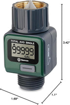 Geevon Garden Hose Water Flow Meter with Brass Inlet Metal Thread, High Accuracy & IPX6 Waterproof for Outdoor Garden Watering, RV Water Tank Filling, Lawn Sprinkler, and Nozzle Sprayer (1 Pack)