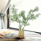 Artificial Plants Fake Plant Simulation Bamboo Leaf Tall 31 Inch, Faux Reed Plastic Leaves Faux Greenery Bushes Flexible Branches Stems for Indoor Outdoor Decor Wedding Party DIY Decoration - 2 Pack