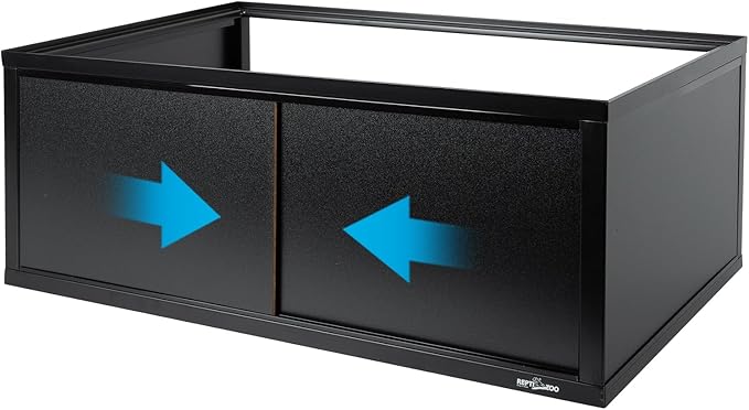 REPTI ZOO Deluxe Terrarium Stacker with Front Sliding Doors, Reptile Tank Stacker Suitable for Stacking 30" W and 12" D Terrariums, 30" W X 12" D X 10.5" H