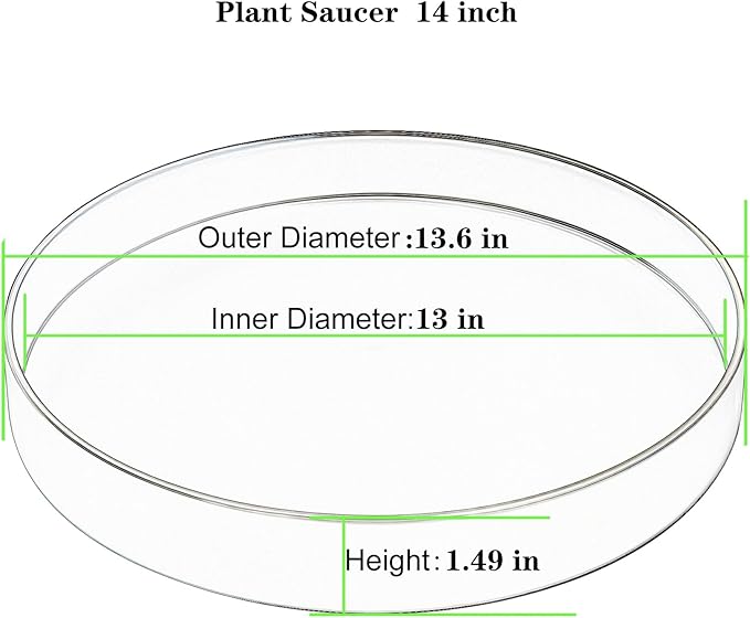 1 Pack 14 inch Plant Saucer Drip Tray, Heavy Sturdy Plastic Planter Flower Pot Drainage Tray Plate Saucers for Indoor Outdoor Garden, Plant Water Drip Trays for pots Base (14", Creamy White)