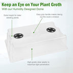 YoleShy 5 Packs Seed Starter Tray with Dome Reusable Plastic Plant Growing Trays with Humidity Domes Thickened Sturdy for Seed Starting Germination Growing Seedling Propagation,14.5"x9"