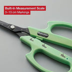 Saboten Fluorine Coated Straight Blade Trimming Scissors Green PT-1 160mm Precision Gardening Bonsai and Floral Shears Made in Japan