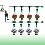 Misting Cooling System Greenhouse Misting System Automatic Garden Watering System Lock Barbed Drip Irrigation System with 1/4 inch Irrigation Tubing Mister for Patio Greenhouse Garden,Lawn.