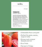 Burpee 'Gladiator',25 Non-GMO Seeds, Hybrid Red Slicing & Paste Delicious Roma Tomato Variety, Indeterminate Seeds for Home Garden