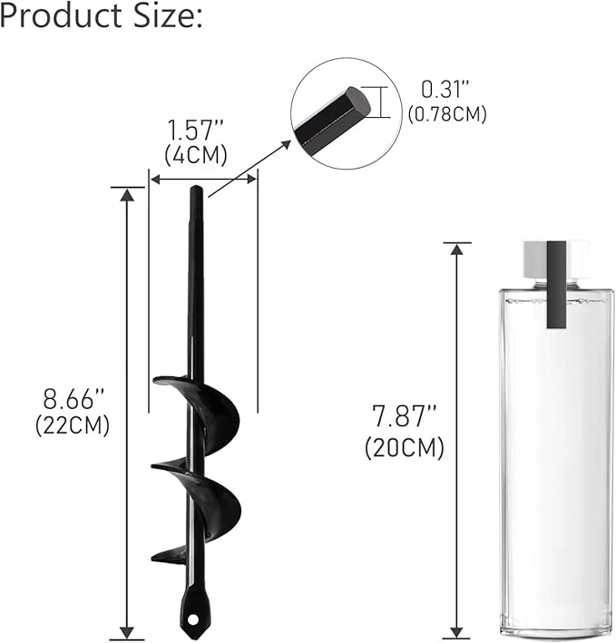 Garden Tools Bulb Planter Auger Drill Bit for Planting 1.57x8.66 Inches