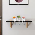 3 Pcs Cute Fake Plant Mini Potted Succulents with Hanging Leg White Pot Creative Artificial Succulent Plants in Funny Pot Faux Succulents for Home Office Shelf Desk Decor and Gift Choice