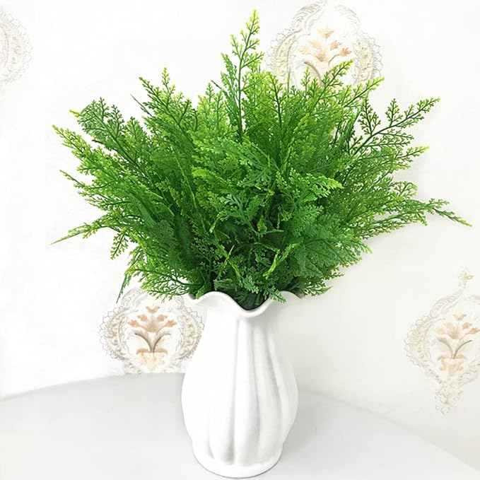 PASYOU Artificial Fern Plants, Fake Ferns Shrubs Plant Plastic Greenery Faux Monstera Leaves Stems Boston Leaf for Outdoor Indoor Decor Home Garden Party Office Wedding Decoration DIY - 4 Pack