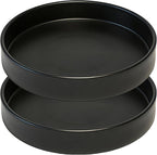 Plant Saucer 6 inch Drip Tray for Ceramic Plastic Pots, 2 Pack Plant Saucers for Indoors, Plastic Planter Flower Pot Saucers for Potted Plants, Planter Water Trays for pots Base (6", Black)