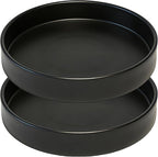 2 Pack 5 inch Plant Saucer Drip Tray, Heavy Sturdy Plastic Planter Flower Pot Drainage Tray Plate Saucers for Indoor Outdoor Garden, Plant Water Drip Trays for pots Base (5", Black)