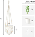 Mkono 2 Packs Fake Hanging Plant with Pot, Artificial Plants Macrame Plant Hanger Fake Vine Greenery for Bedroom Bathroom Home Office Decor