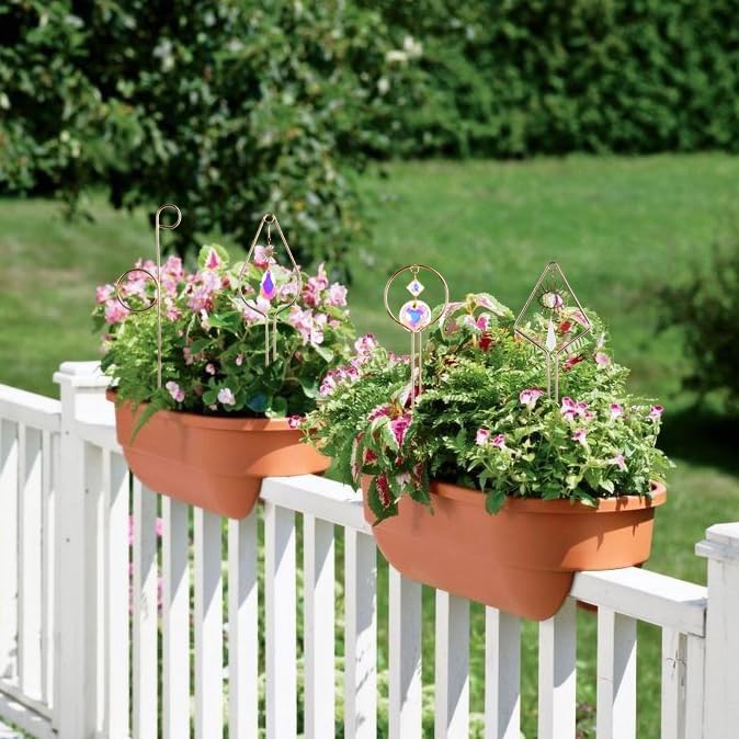4 Pack Small Trellis for Potted Plants, Metal Garden Trellis for Indoor Outdoor, Plant Trellises for Climbing Vine Ivy Flower, with Crystal Sun Catcher