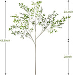 CEWOR 4pcs Artificial Plants Fake Greenery Branches for Vase, 43.3 Inch Green Nandina Long Steams for Tall Vase, Fake Plants Spring Stems for Wedding Garden Office Home Décor