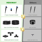 2026 Upgrade 230FT Quick-Connect Drip Irrigation System Kit with 1/4” & 1/2” Fast-Lock Tubing, Adjustable Emitters & Sprinklers for Garden & Greenhouse