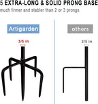 Artigarden Outdoor Shepherd Hooks 108 inch Tall for Bird Feeder (2 Packs), Adjustable Metal Garden Poles for Hanging Plants Solar Light Lantern, Bright Black