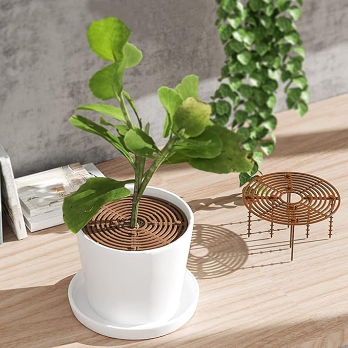 2Pack Plant Pot Grid, Cuttable Flower Pot Soil Cover Protectors with Deep Stakes, Dogs, Cats Digging Stopper, Plant Grid Pot Cover, 30cm/11.8in Diameter