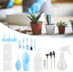 19Pcs Succulent Tools,Mini Garden Small Gardening Tools Indoor, Transplanting Gardening Tools,Pruning Shear Gardening Scissors,Hand Tool kit for Bonsai Indoors Small Plants (Blue)