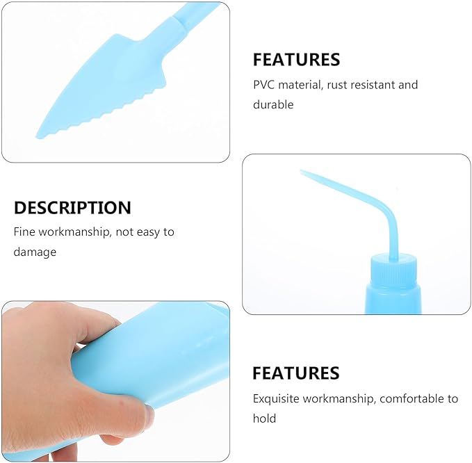 BESPORTBLE Succulent Planting Tools Set Crystal Blue Handles, 5pcs Gardening and Bonsai Planting Accessories for Indoor and Outdoor Garden Care