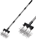 Walensee Rotary Cultivator Garden Tool, Adjustable Hand Tiller with Long Handle, Manual Soil Crusher for Breaking Up Clods, Seedbed Prep, Reseeding, Aerating Raised Beds, Garden, Yard & Lawn