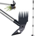 Weed Puller Tool with Long Handle, 60'' Weed Remover Weeding Tool, Heavy Duty 2 in 1 Manual Weed Rake and Garden Hoe, Gardening Weeder Tools for Yard, Lawn, Patio, Garden