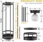 Outdoor Solar Floor Lamp 2-Pack with Plant Stands – Tall Solar Powered Patio & Garden Floor Lamps, Waterproof Standing Lights for Yard, Porch & Outdoor Décor (35.5" H - 2Pack)
