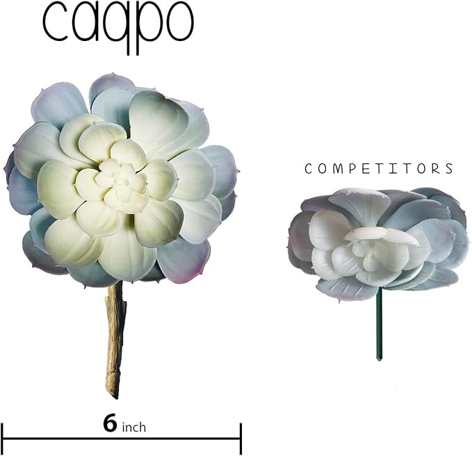 caqpo Artificial Succulents - 15 Pack - Premium Unpotted Succulent Plants Artificial - Realistic Textured Succulents - Fake Succulent Plants for DIY - Feaux Faux Cactus Plant Bulk