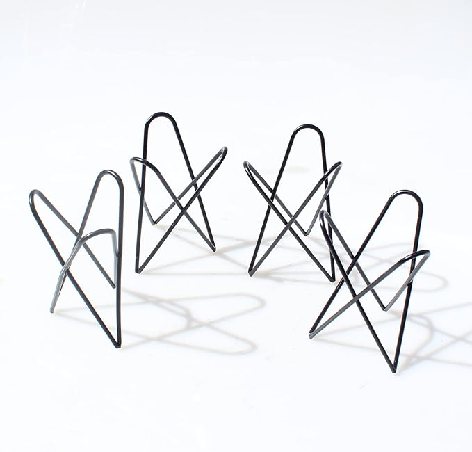 4 Black Air Plants Stand Desktop Geometry Airplants Holder Air Ferns Display Rack Air Tillandsia Metal Base Ornament for Plants