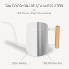 Watering Can Indoor Plants, 35 oz/1000 ml Metal Stainless Steel Watering Can Pot with Long Spout for Indoor House Plants Bonsai Outdoor Garden Flower Decorative (White)