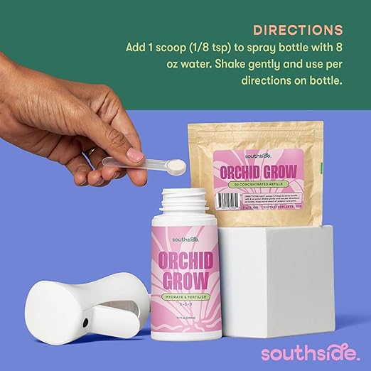 Southside Orchid Grow Fertilizer - 50 Concentrated Refills (Spray Bottle not Included) - Hydrate & Fertilize (3-1-3 NPK) - Economical Plant Food for Orchids