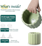 Ceramic Plant Pots,6 inch+4.7 Inch Planter Pot with Drainage Holes,Ceramic Planters for Indoor Plants,Modern Flower Pots for Indoor Outdoor Plants House & Office Décor,Green