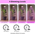 2 Pack 11 Inch Plant Pots with LED Grow Lights,Indoor Flower Pots with Full Spectrum Dimmable Lights,Drainage Holes & Plug,Soil Moisture Meter Included,Modern Planters for Home Office