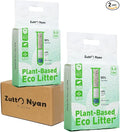 Zutto Nyan 4 in 1 Cassava Cat Litter - Advanced Fast Clumping, Flushable, Low Tracking, 99% Dust Free. Natural Plant Based,Pet Friendly, Great for All Cats, Sensitive Paws, Kittens(5.3 lbs x2 Bag)